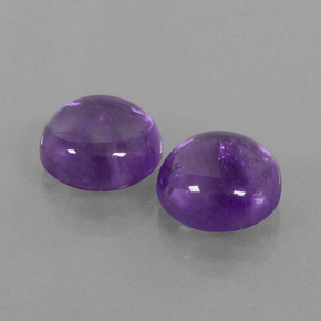 9.66 ctw Violet Amethyst Stones, Natural Amethyst in Round Cabochon Shape for Sale