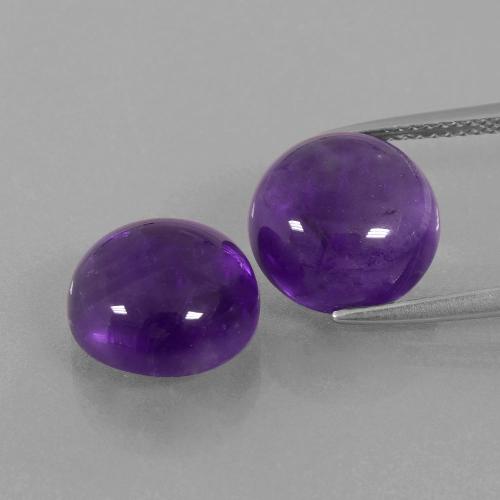 Medium Violet Аметист Камень - 5.4ct Круглый Кабошон (ID: 392532)