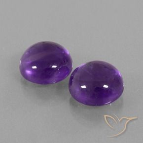10.07 ctw Violet Amethyst Stones, Natural Amethyst in Round Cabochon Shape for Sale