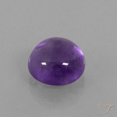 5.61 ct Violet Amethyst Stone, Natural Amethyst in Round Cabochon Shape for Sale