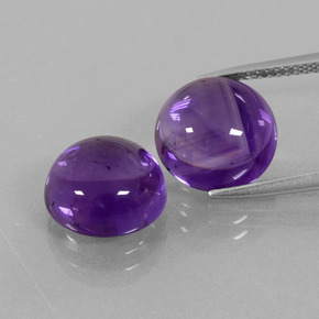 Medium Violet Amethyst Gem - 5.1ct Round Cabochon (ID: 392563)
