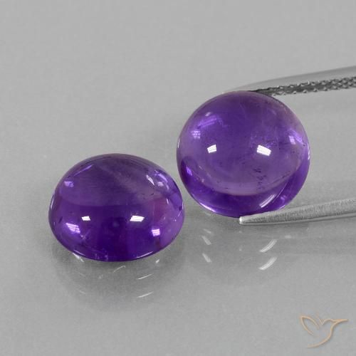 9.45 ct Round Cabochon Amethyst, 10.8 mm From Brazil, Photo A