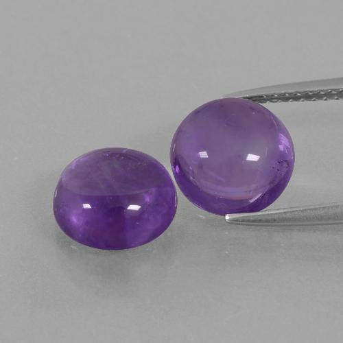 Medium-Light Violet Amethyst Gem - 2.8ct Round Cabochon (ID: 392610)