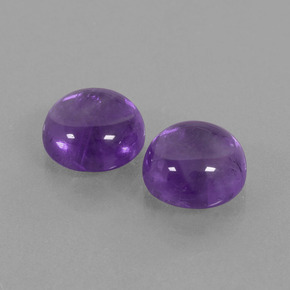 5.60 ctw Violet Amethyst Stones, Natural Amethyst in Round Cabochon Shape for Sale