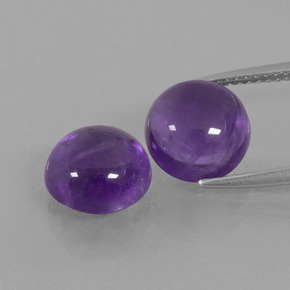 Medium-Light Violet Amethyst Gem - 3.2ct Round Cabochon (ID: 392611)