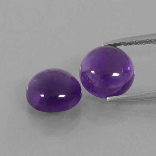 Medium-Light Violet Amethyst Gem - 2.8ct Round Cabochon (ID: 392617)