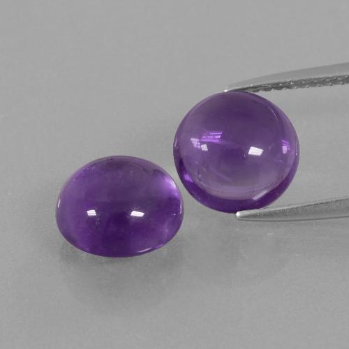Medium-Light Violet Amethyst Gem - 2.8ct Round Cabochon (ID: 392619)