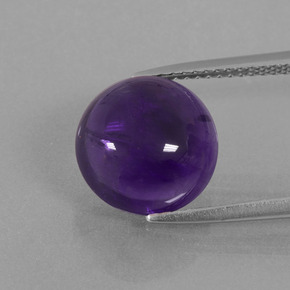 4.96 ct Violet Amethyst Gemstone, Amethyst Gem in Round Cabochon Shape for Sale.