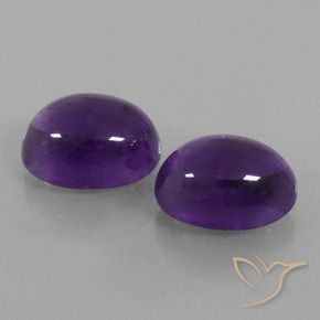 15.79 ctw Violet Amethyst Stones, Natural Amethyst in Oval Cabochon Shape for Sale
