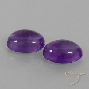 12.72 ctw Violet Amethyst Stones, Natural Amethyst in Oval Cabochon Shape for Sale