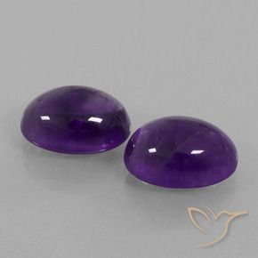 13.46 ctw Violet Amethyst Stones, Natural Amethyst in Oval Cabochon Shape for Sale