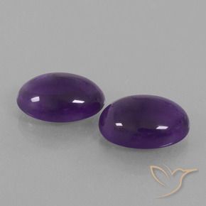 10.88 ctw Violet Amethyst Stones, Natural Amethyst in Oval Cabochon Shape for Sale