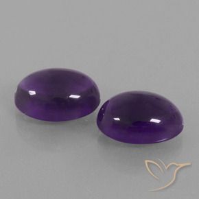 13.08 ctw Violet Amethyst Stones, Natural Amethyst in Oval Cabochon Shape for Sale