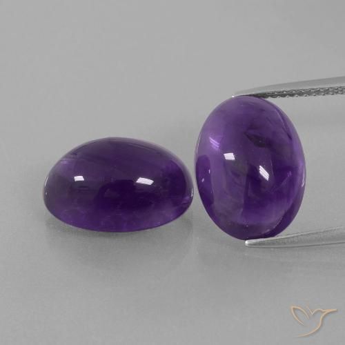 13.17 ct Oval Cabochon Amethyst, 14 x 10 mm From Brazil, Photo A