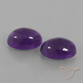 13.17 ctw Violet Amethyst Stones, Natural Amethyst in Oval Cabochon Shape for Sale
