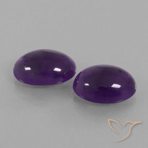 11.60 ctw Violet Amethyst Stones, Natural Amethyst in Oval Cabochon Shape for Sale