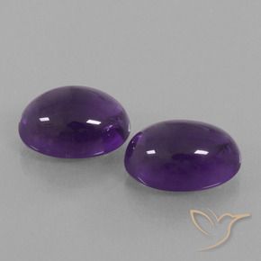 13.47 ctw Violet Amethyst Stones, Natural Amethyst in Oval Cabochon Shape for Sale