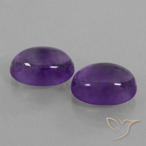 13.80 ctw Violet Amethyst Stones, Natural Amethyst in Oval Cabochon Shape for Sale