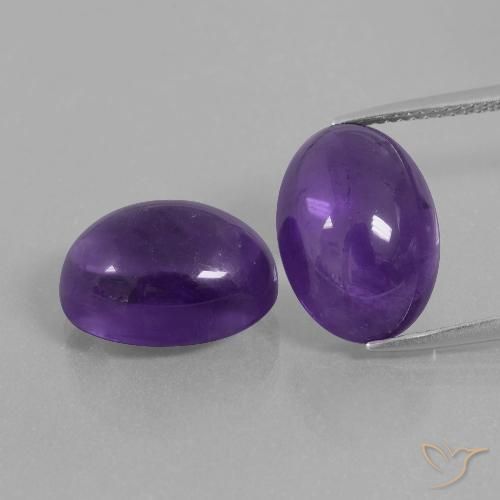 14.93 ct Oval Cabochon Amethyst, 14.2 x 10.2 mm From Brazil, Photo A