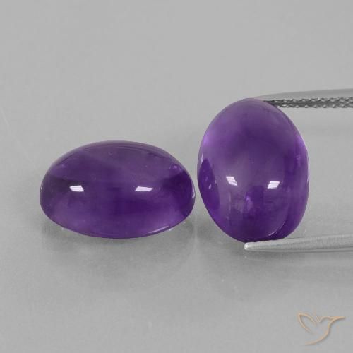 13.75 ct Oval Cabochon Amethyst, 14 x 10 mm From Brazil, Photo A