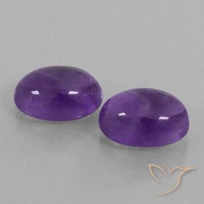 13.75 ctw Violet Amethyst Stones, Natural Amethyst in Oval Cabochon Shape for Sale