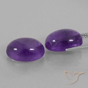 Amethyst Gemstones in 14 x 10 mm (calibrated) Size for Sale, Amethyst Stones in Medium-Light Violet Color
