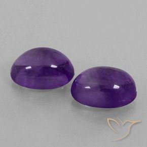 13.74 ctw Violet Amethyst Stones, Natural Amethyst in Oval Cabochon Shape for Sale