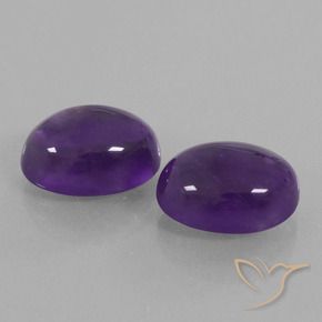 13.76 ctw Violet Amethyst Stones, Natural Amethyst in Oval Cabochon Shape for Sale