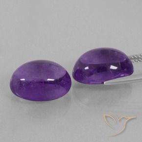 Amethyst Gemstones in 14 x 10 mm (calibrated) Size for Sale, Amethyst Stones in Medium-Light Violet Color