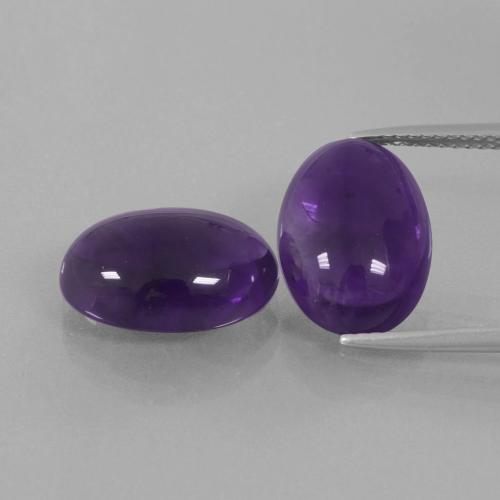 Viola scuro Ametista Gem - 5.4ct Ovale cabochon (ID: 392692)