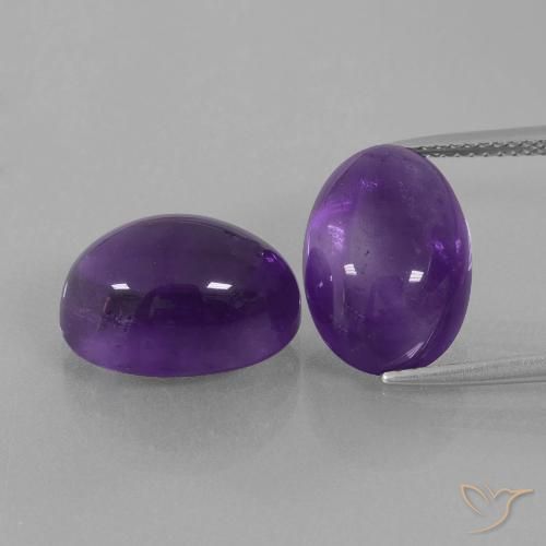 15.15 ct Oval Cabochon Amethyst, 14 x 9.8 mm From Brazil, Photo A