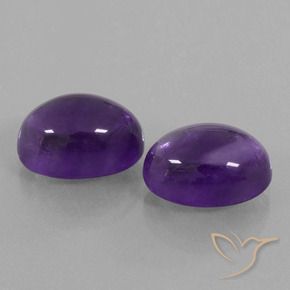 15.15 ctw Violet Amethyst Stones, Natural Amethyst in Oval Cabochon Shape for Sale