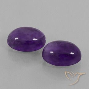 14.49 ctw Violet Amethyst Stones, Natural Amethyst in Oval Cabochon Shape for Sale