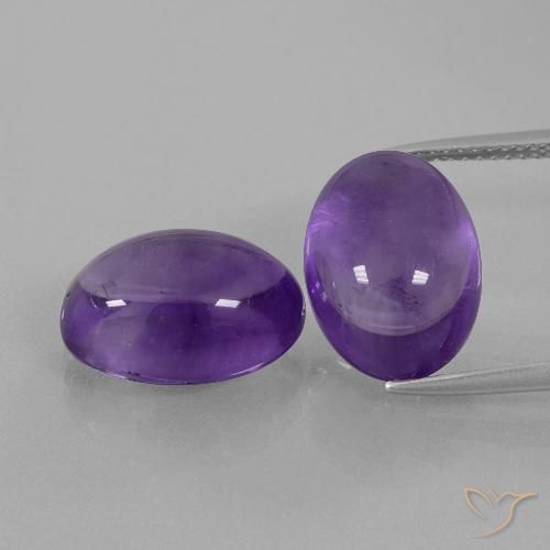 14.52 ct Oval Cabochon Amethyst, 14.1 x 10.1 mm From Brazil, Photo A