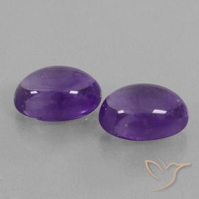 14.52 ctw Violet Amethyst Stones, Natural Amethyst in Oval Cabochon Shape for Sale