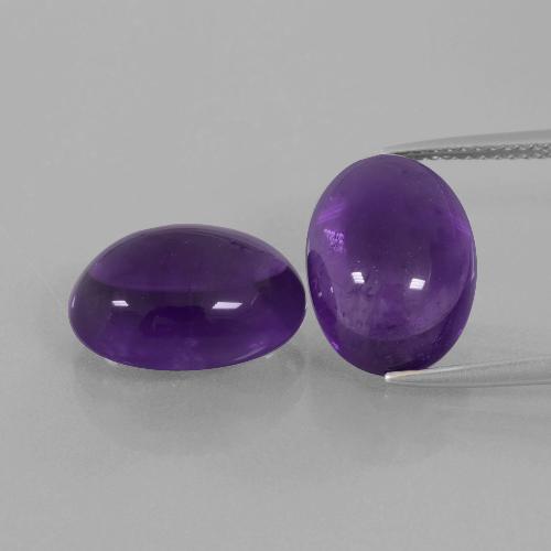 Medium Violet Amethyst Gem - 6.2ct Oval Cabochon (ID: 392710)