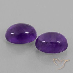 14.04 ctw Violet Amethyst Stones, Natural Amethyst in Oval Cabochon Shape for Sale