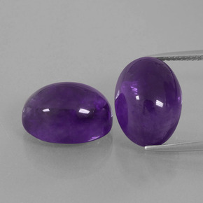 16.64 ct Violet Amethyst Gemstone, Amethyst Gem in Oval Cabochon Shape for Sale.