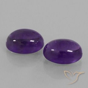 14.31 ctw Violet Amethyst Stones, Natural Amethyst in Oval Cabochon Shape for Sale