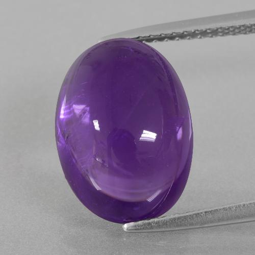 Dark Violet Amethyst Gem - 8.2ct Oval Cabochon (ID: 392734)