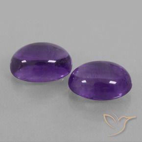 13.76 ctw Violet Amethyst Stones, Natural Amethyst in Oval Cabochon Shape for Sale