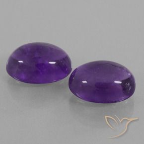 13.63 ctw Violet Amethyst Stones, Natural Amethyst in Oval Cabochon Shape for Sale