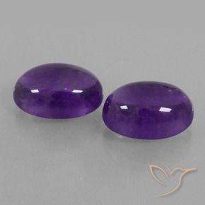 13.97 ctw Violet Amethyst Stones, Natural Amethyst in Oval Cabochon Shape for Sale