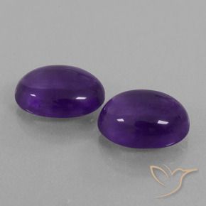 11.63 ctw Violet Amethyst Stones, Natural Amethyst in Oval Cabochon Shape for Sale