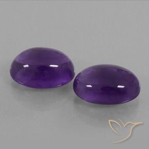12.94 ctw Violet Amethyst Stones, Natural Amethyst in Oval Cabochon Shape for Sale