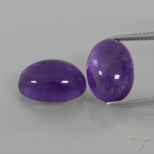 12.99 ct Oval Cabochon Amethyst, 14.2 x 9.8 mm From Brazil, Photo A