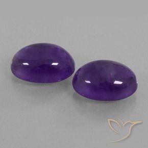 12.99 ctw Violet Amethyst Stones, Natural Amethyst in Oval Cabochon Shape for Sale