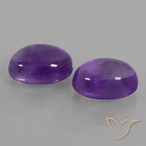13.81 ctw Violet Amethyst Stones, Natural Amethyst in Oval Cabochon Shape for Sale
