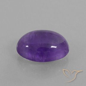 6.34 ct Violet Amethyst Stone, Natural Amethyst in Oval Cabochon Shape for Sale