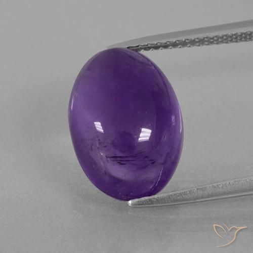 6.95ct Natural Medium Violet Amethyst, Oval, Transparent